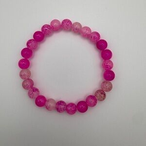 Vibrant Pink Beaded Bracelet